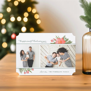 Cartão De Festividades Winter Peony   Duas Férias de Foto