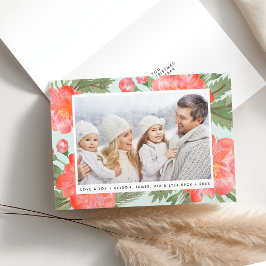 Cartão De Festividades Winter Peony | Foto de Feriado dobrada