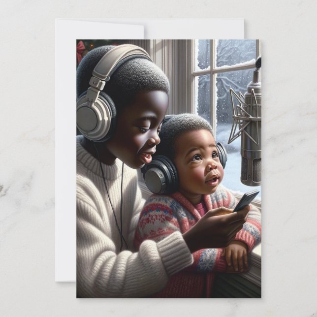 Cartão De Festividades Winter Rhymes: Irmãos Se Juntando Através De Mu (Frente)