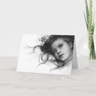 Cartão De Festividades Winter Rose Child Greeting Card