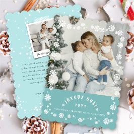 Cartão De Festividades Winter Snowflakes Joyeux Noel Christmas Chic Photo
