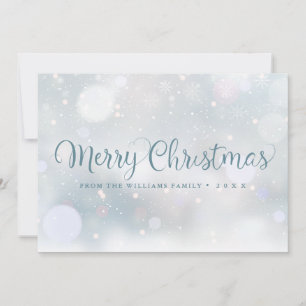 Cartão De Festividades Winter Snowflakes Script Feliz Natal