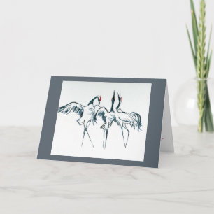 Cartão De Festividades Winter Song-Manchurian Cranes. Holiday card