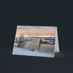 Cartão De Festividades Winter Sunrise sobre Plymouth, Porto MÃE<br><div class="desc">O nascer do sol do inverno sobre Plymouth,  porto de MÃES.</div>