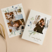 Winter Watercolor Floral Christmas Photo