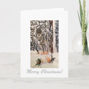 Cartão De Festividades Winter Wolf Notecard
