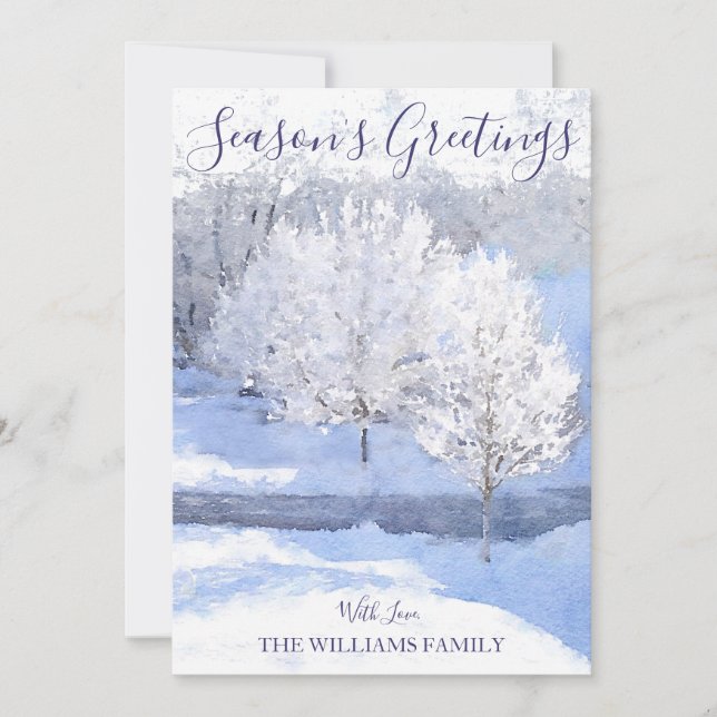 Cartão De Festividades Winter Wonderland Christmas Back Photo (Frente)