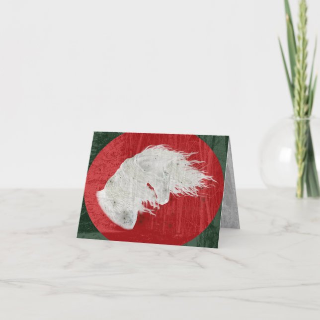 Cartão De Festividades Winter Wonderland Friesian Horse 3 Card (Frente)