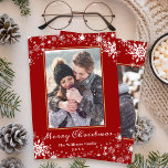 Cartão De Festividades Winter Wonderland Red Dourado Felry Christmas 2 Ph<br><div class="desc">Winter Wonderland Red Dourado Felry Christmas 2 Photo Holiday Card</div>