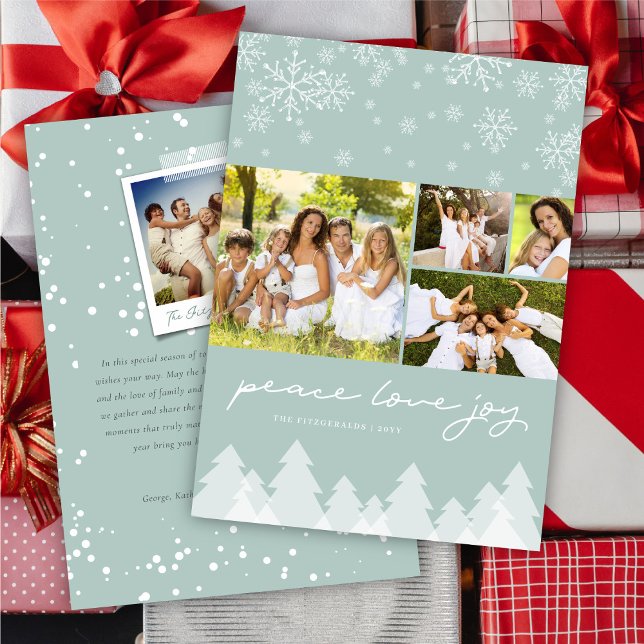 Cartão De Festividades Winter Wonderland Snowflakes Foto de feriados feli (Criador carregado)