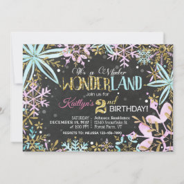 Cartão De Festividades Winter Wonderland Snowflakes Sparkle Birthday