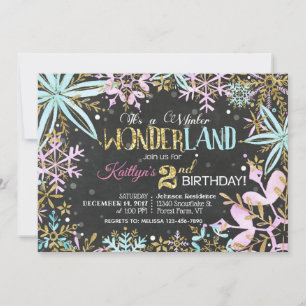 Cartão De Festividades Winter Wonderland Snowflakes Sparkle Birthday