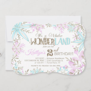 Cartão De Festividades Winter Wonderland Snowflakes Sparkle Birthday