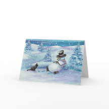 Winter Wonders Snowman Snooze Card por Bihrle