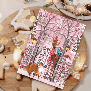 Cartão De Festividades Winter Woodland Holiday Greetings Cards