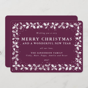 Cartão De Festividades Winterberry Holly Deixa a borda plana sem foto