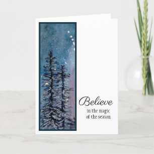 Cartão De Festividades Winter's Night - Believe Holiday Card