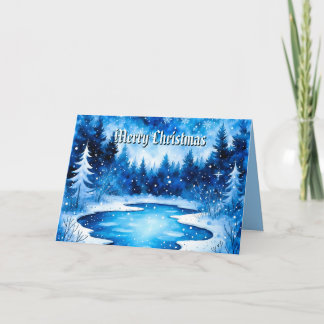 Cartão De Festividades Wintry Frosted Christmas Holiday Card