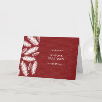 Cartão De Festividades Wintry Red Pinecone Natal Corporate