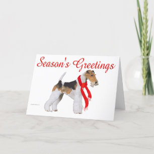 Cartão De Festividades Wire Fox Terrier Natal
