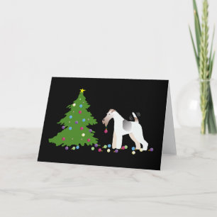 Cartão De Festividades Wire Fox Terrier Silhouette Christmas Design