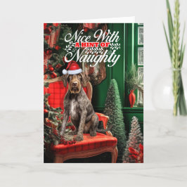 Cartão De Festividades Wirehair Pointer Naughn ou Nice