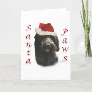 Cartão De Festividades Wirehaired Pointing Griffon Santa Paws