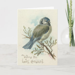 Cartão De Festividades Wishing You A Merry Christmas, Vintage Blue Bird