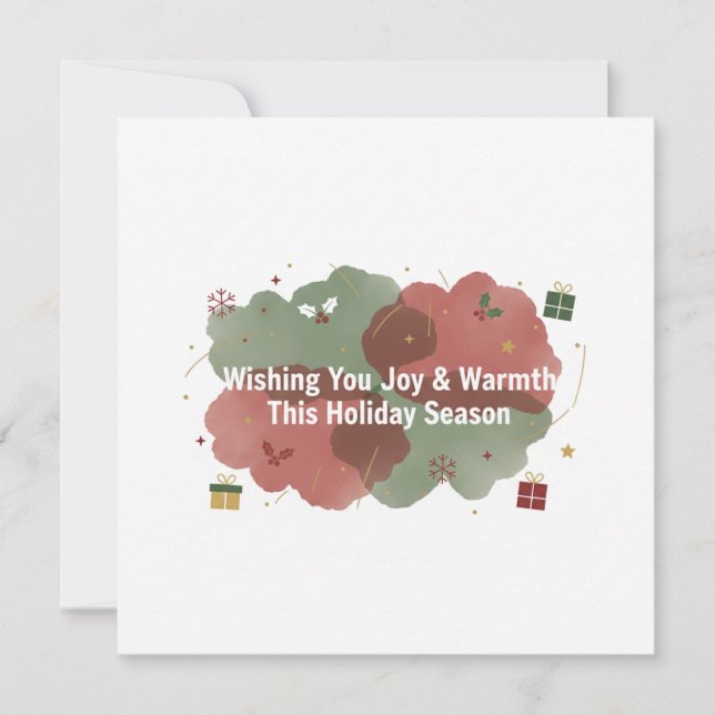 Cartão De Festividades Wishing You Joy & Warmth Holiday Card (Frente)