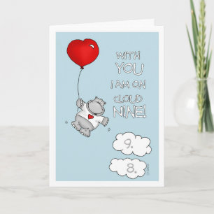 Cartão De Festividades With you I am on cloud nine - Valentine' Day