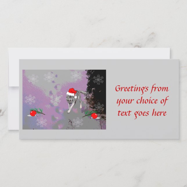 Cartão De Festividades Wolf Christmas (Frente)