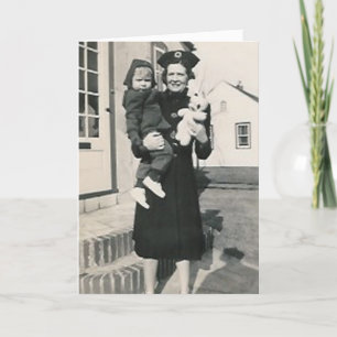 Cartão De Festividades woman child and bunny greeting card