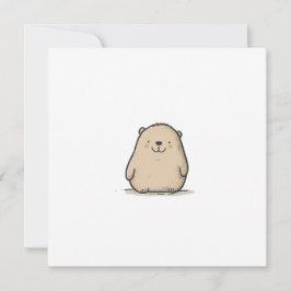 Cartão De Festividades Wombat de Aquarela Adorável