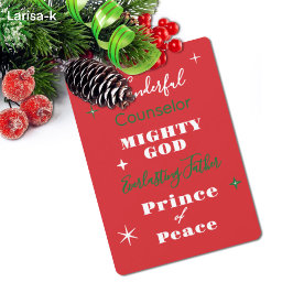 Cartão De Festividades Wonderful Counselor Names of Jesus Christmas