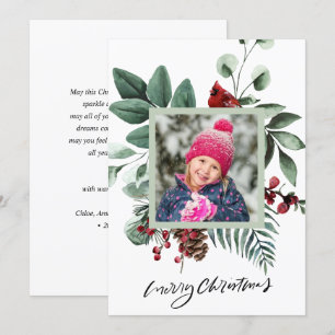 Cartão De Festividades Wonderland   Pinho-de-pássaro vermelho