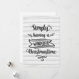 Cartão De Festividades Wooden simplesmente tendo um maravilhoso Natal