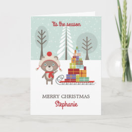 Cartão De Festividades Woodland Bear Christmas