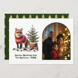 Cartão De Festividades Woodland Fox Cozy Forest Christmas Magic Photo