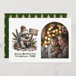 Cartão De Festividades Woodland Hedgehog Cozy Forest Christmas Photo