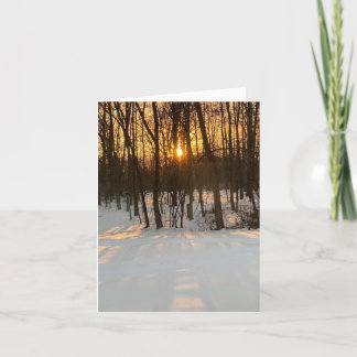 Cartão De Festividades Woods Sunset Christmas Card