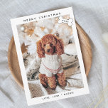 Cartão De Festividades Woofmas Feliz Minimalista Moderno<br><div class="desc">Comemore a temporada com nossa moderna Feliz minimalista Woofmas Flat Holiday Card. Este design encantador captura a essência da alegria do feriado, misturando a simplicidade com um toque de capricho, fazer-a a carta perfeita para espalhar alegria e calor aos seus entes queridos. Mande seus cartões de natal em estilo com...</div>