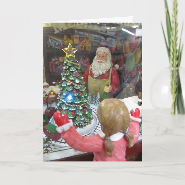 Cartão De Festividades Workshop de papais noeis (Frente)