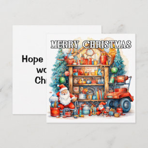 Cartão De Festividades Workshop de papais noeis   Feliz Natal