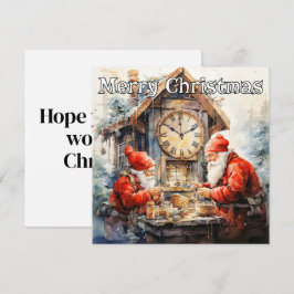 Cartão De Festividades Workshop de papais noeis | Férias Felizes