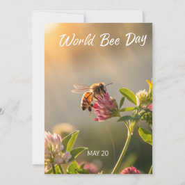 Cartão De Festividades World Bee Day Honeybee Floral Art
