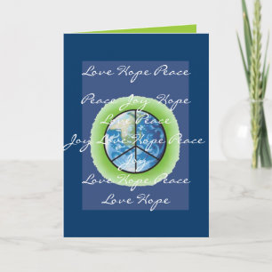 Cartão De Festividades World Hope for Peace and Love Christmas Card