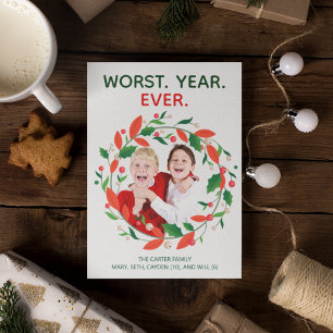 Cartão De Festividades Worst Year Ever Funny Covid Christmas Holiday Card