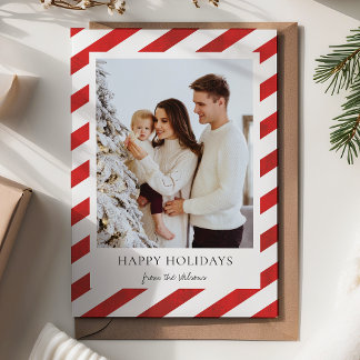 Cartão De Festividades Wrapping Paper Stripes One Photo Christmas