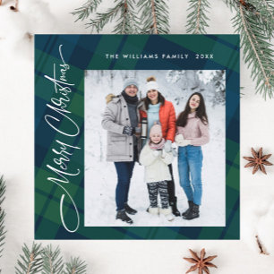 Cartão De Festividades Xadrez 2 Fotografia do Tartan no Natal