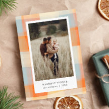 Xadrez Aquarela | Laranja Creme Azul Claro 2 Foto 